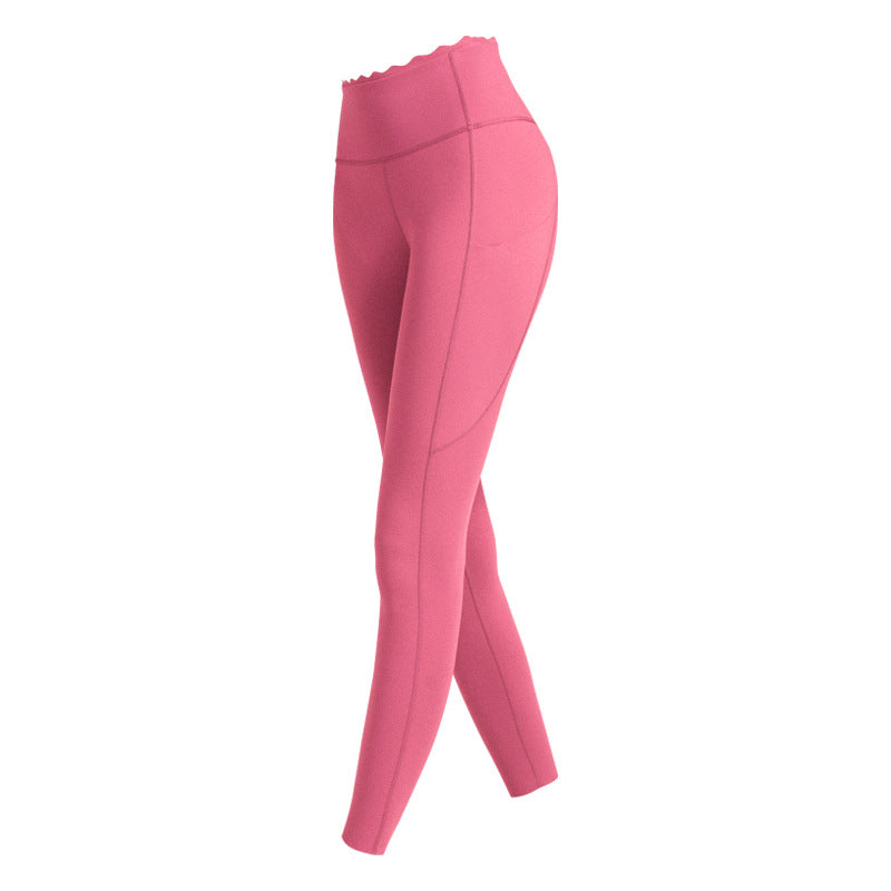 Lace High Waist Nude Yoga Pants for Women