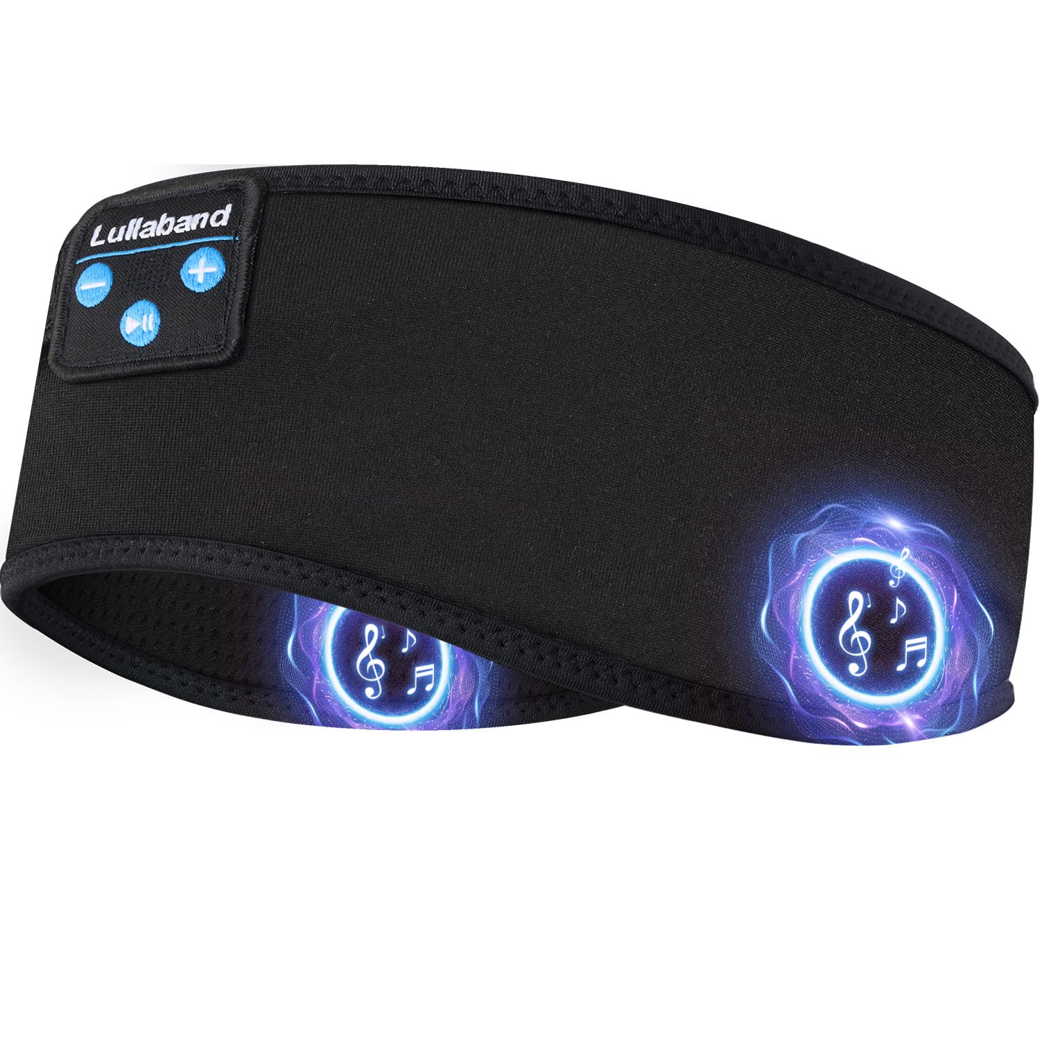 Sleep Headband Headphones Wide Non-Slip Stretchy Moisture Wicking Sweatbands for Men & Women Perfect for Sleep Running Fitness Yoga Cycling