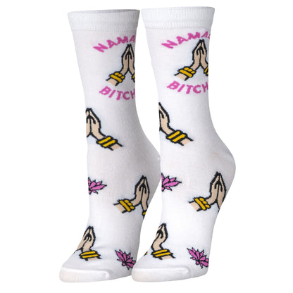 Crazy Socks Cute Yoga Namaste Bitches Womens Socks Fun Colorful Print