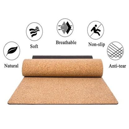 Natural Rubber Yoga Mat TPE with Cork Material