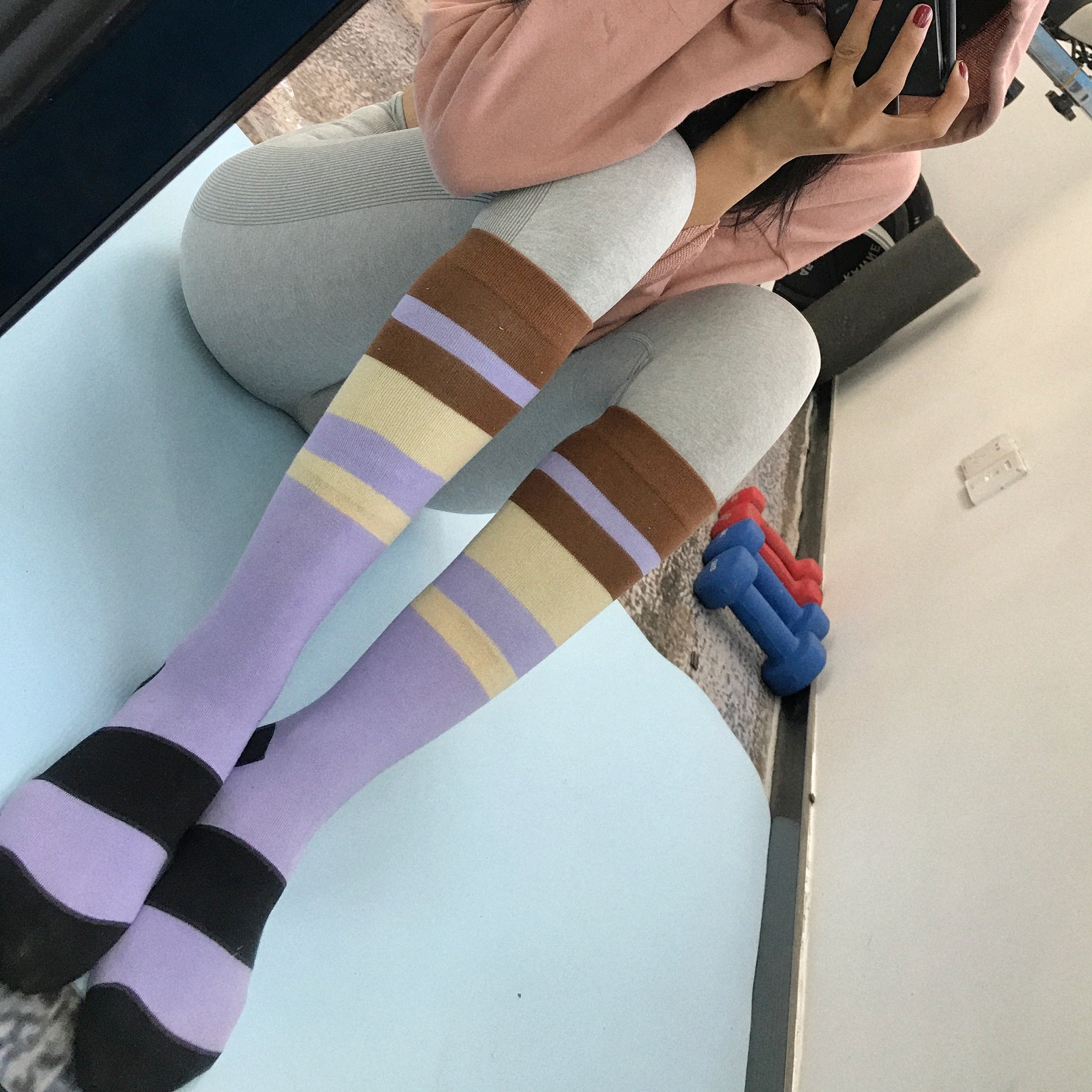 Knee-Length Fitness Cheerleading Yoga Running Socks