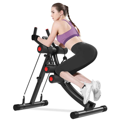 COSTWELL Ab Machine Abs Workout Equipment For Strength TrainingAdjustable Ab Exercise Equipment For Stomach WorkoutFoldable Core Abdominal Waist Trainer For Home Gym With Two Resistance Bands