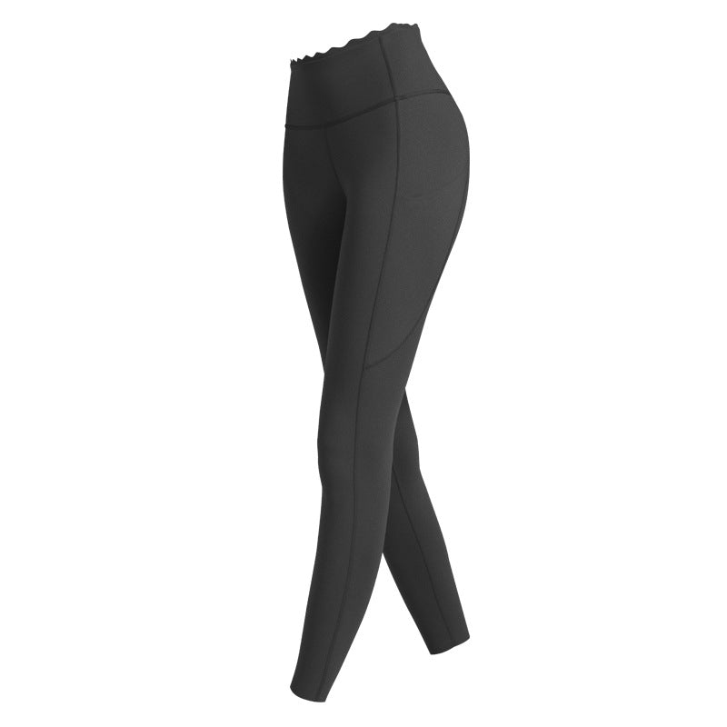 Lace High Waist Nude Yoga Pants for Women