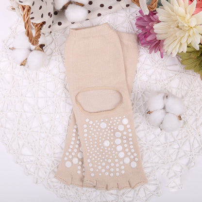 Non-slip Solid Color Five-finger Yoga Socks