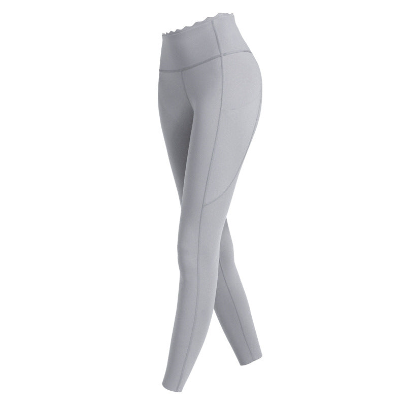 Lace High Waist Nude Yoga Pants for Women