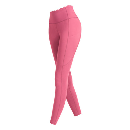 Lace High Waist Nude Yoga Pants for Women